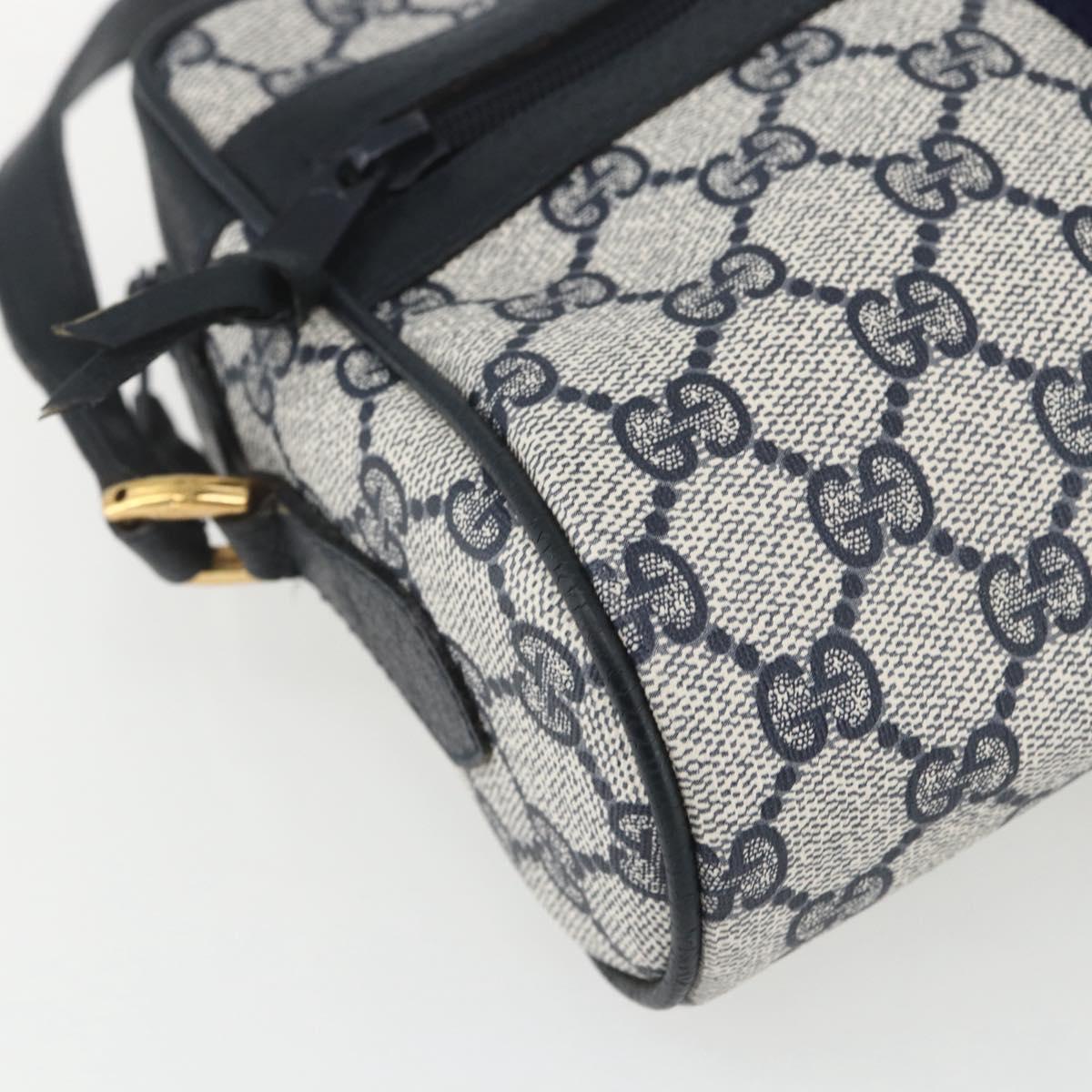 GUCCI GG Supreme Sherry Line Shoulder Bag PVC Navy Gold 56 02 004 Auth 162523