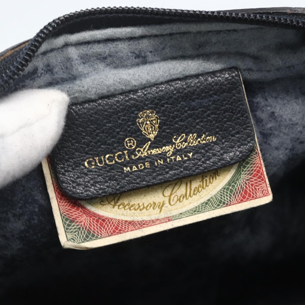 GUCCI GG Supreme Sherry Line Shoulder Bag PVC Navy Gold 56 02 004 Auth 162523