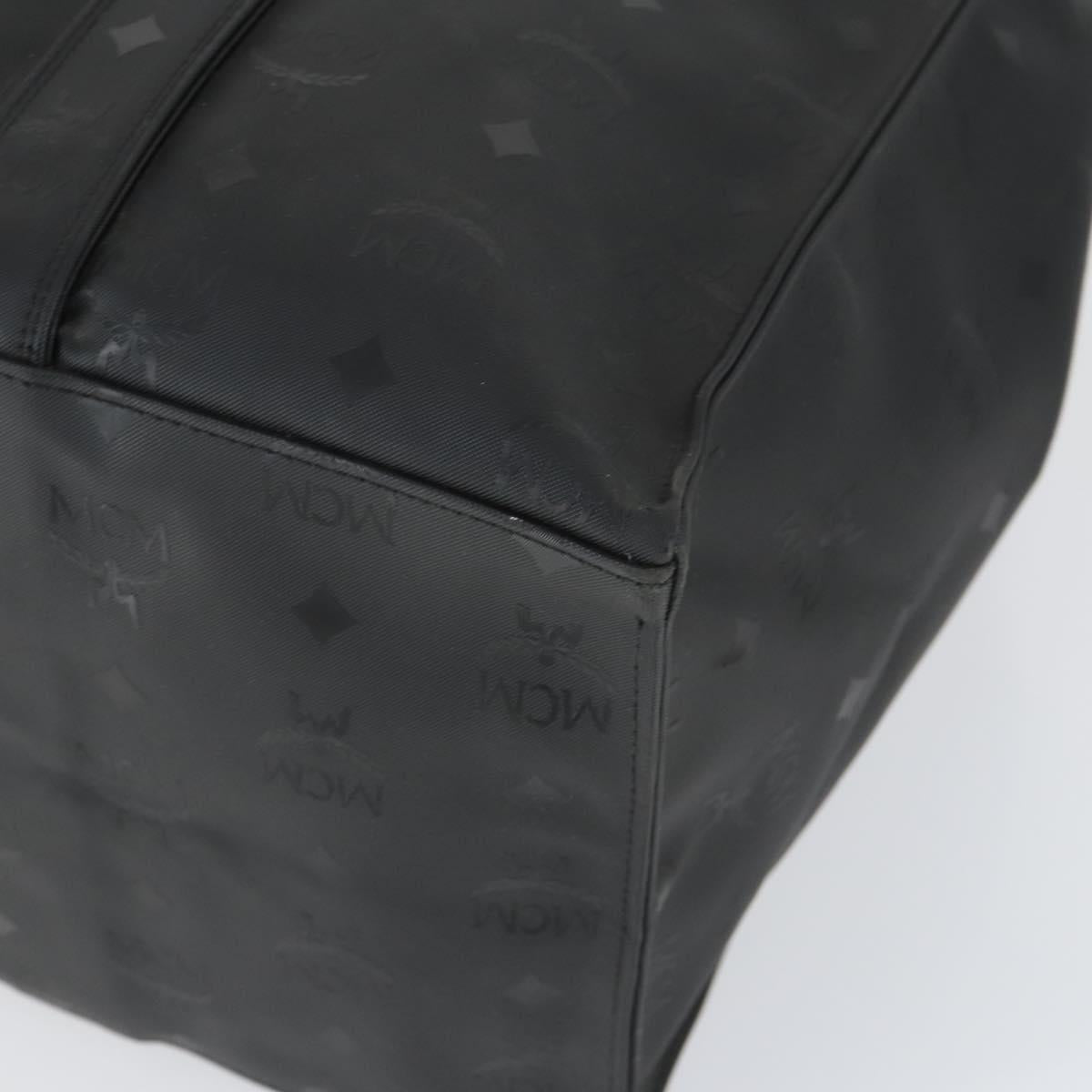 MCM Logogram Vicetos Tote Bag PVC Black Gold Auth 162533