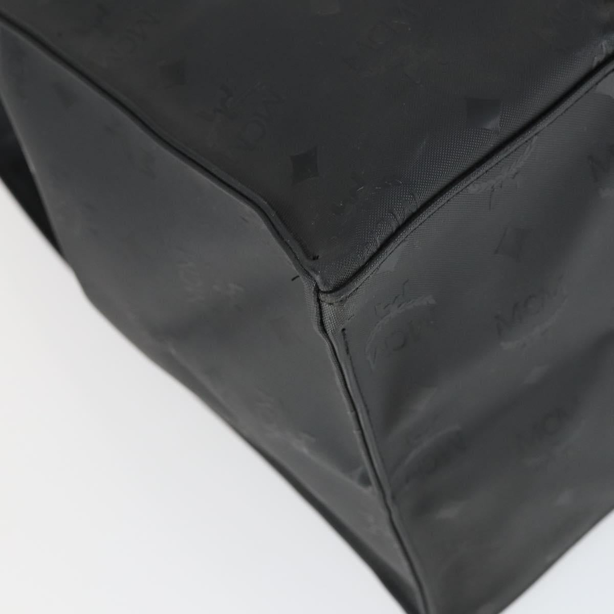 MCM Logogram Vicetos Tote Bag PVC Black Gold Auth 162533