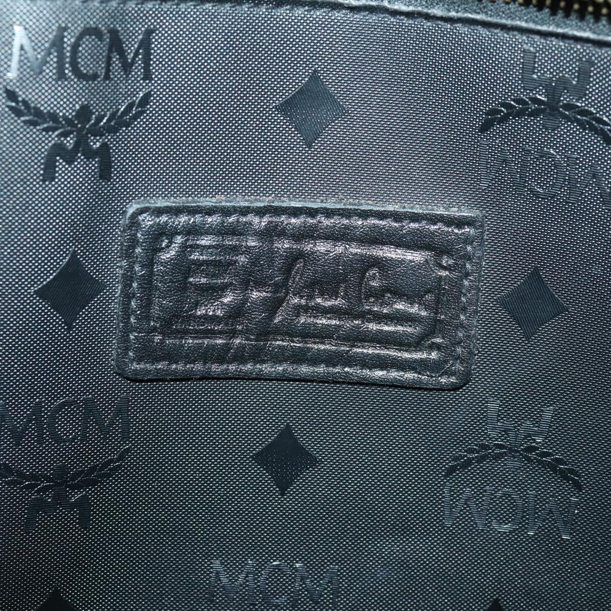 MCM Logogram Vicetos Tote Bag PVC Black Gold Auth 162533