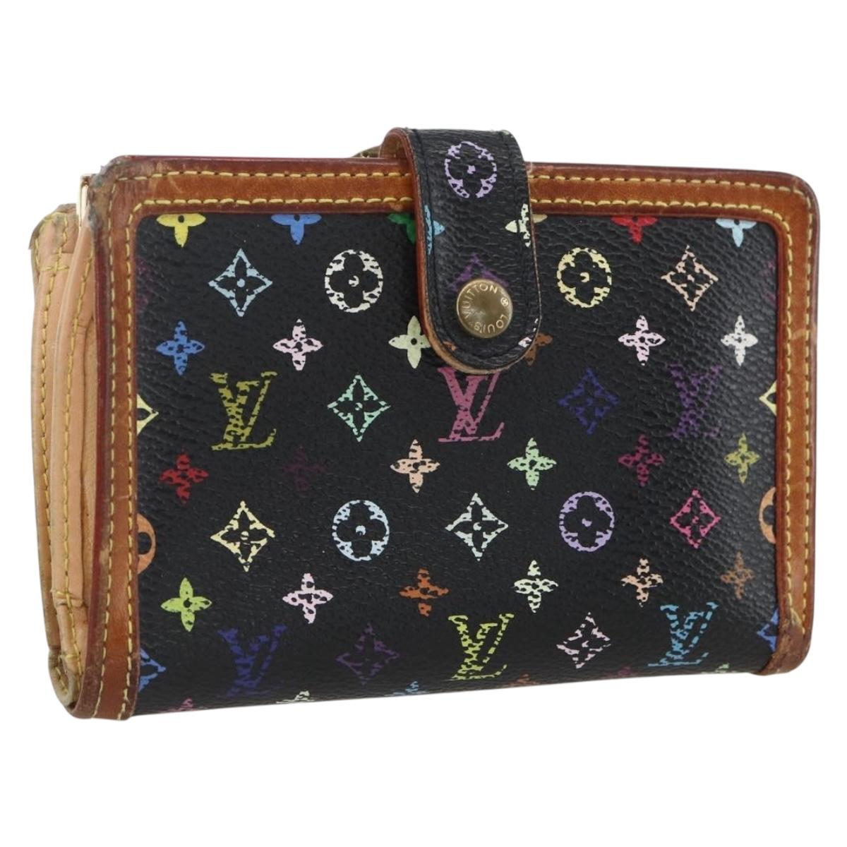 LOUIS VUITTON Multicolor Portefeuille Viennois Wallet Black M92988 Auth 162563