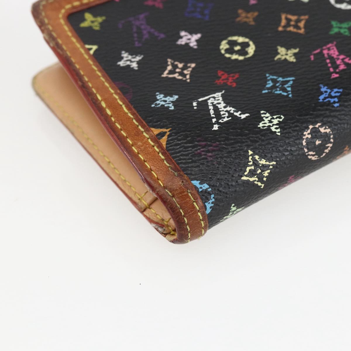LOUIS VUITTON Multicolor Portefeuille Viennois Wallet Black M92988 Auth 162563