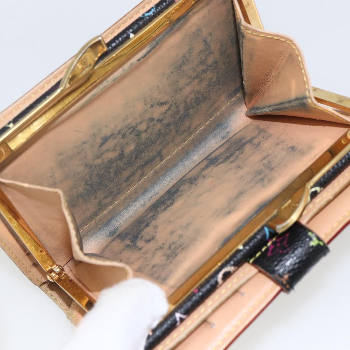 LOUIS VUITTON Multicolor Portefeuille Viennois Wallet Black M92988 Auth 162563