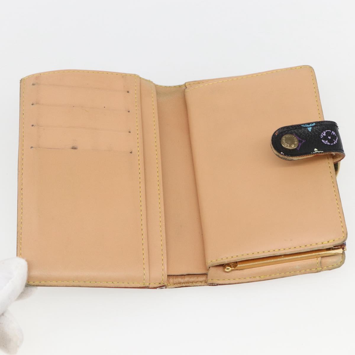 LOUIS VUITTON Multicolor Portefeuille Viennois Wallet Black M92988 Auth 162563