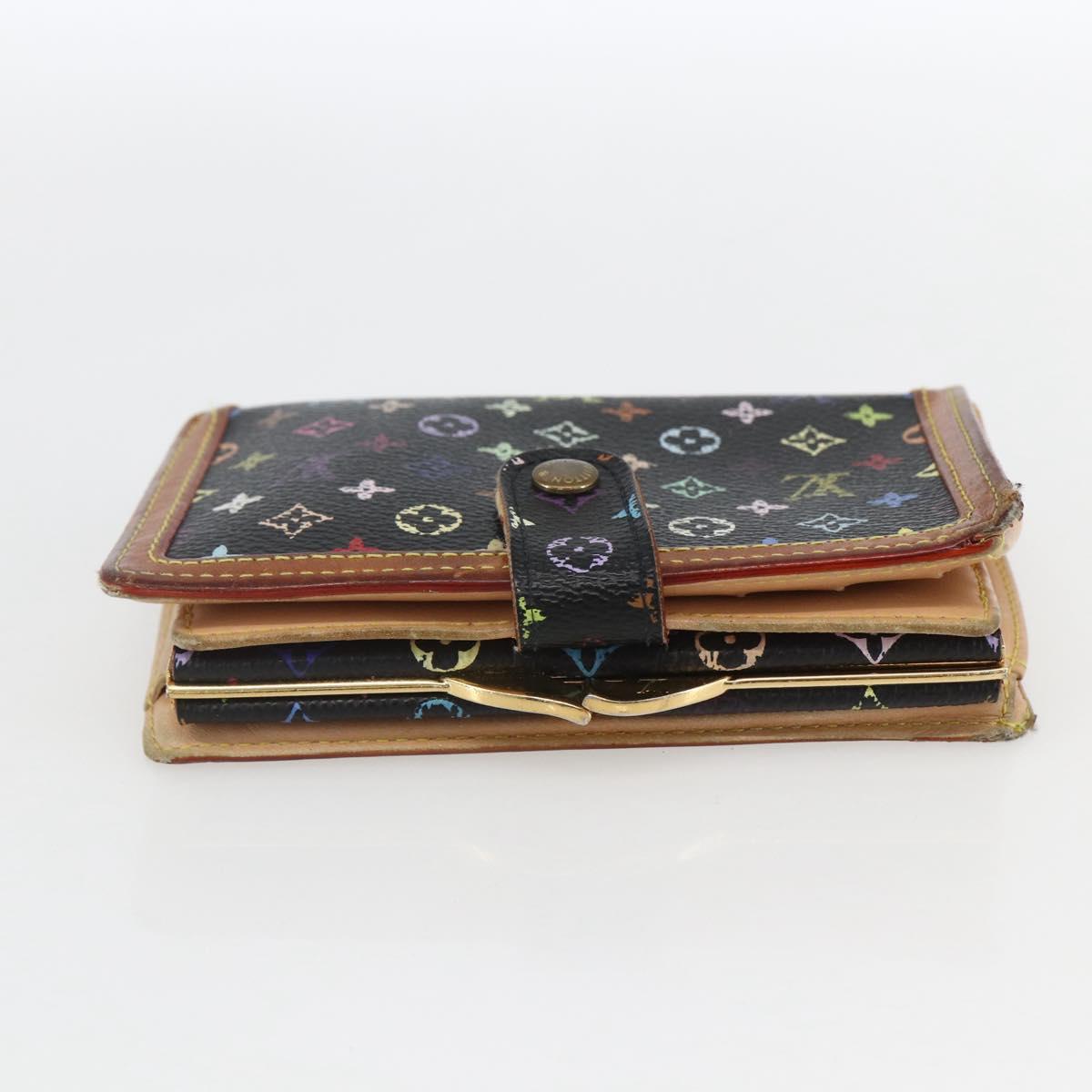 LOUIS VUITTON Multicolor Portefeuille Viennois Wallet Black M92988 Auth 162563