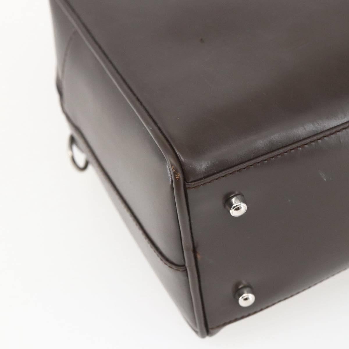 GUCCI Hand Bag Patent leather Brown Silver 000 1274 0505 Auth 162574
