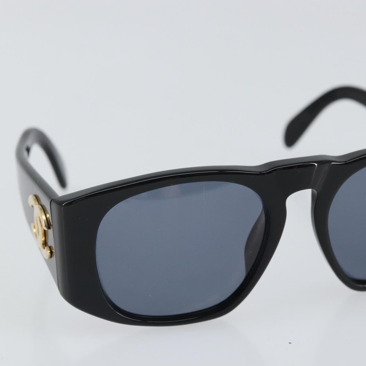 CHANEL Sunglasses plastic Black CC Auth 162582