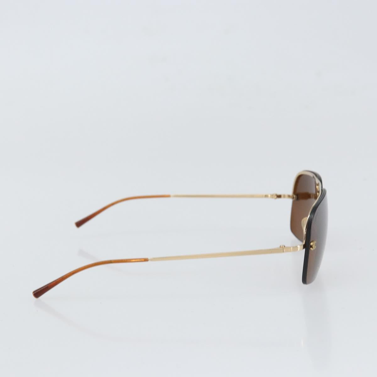 CHANEL Sunglasses metal Brown CC Auth 162583