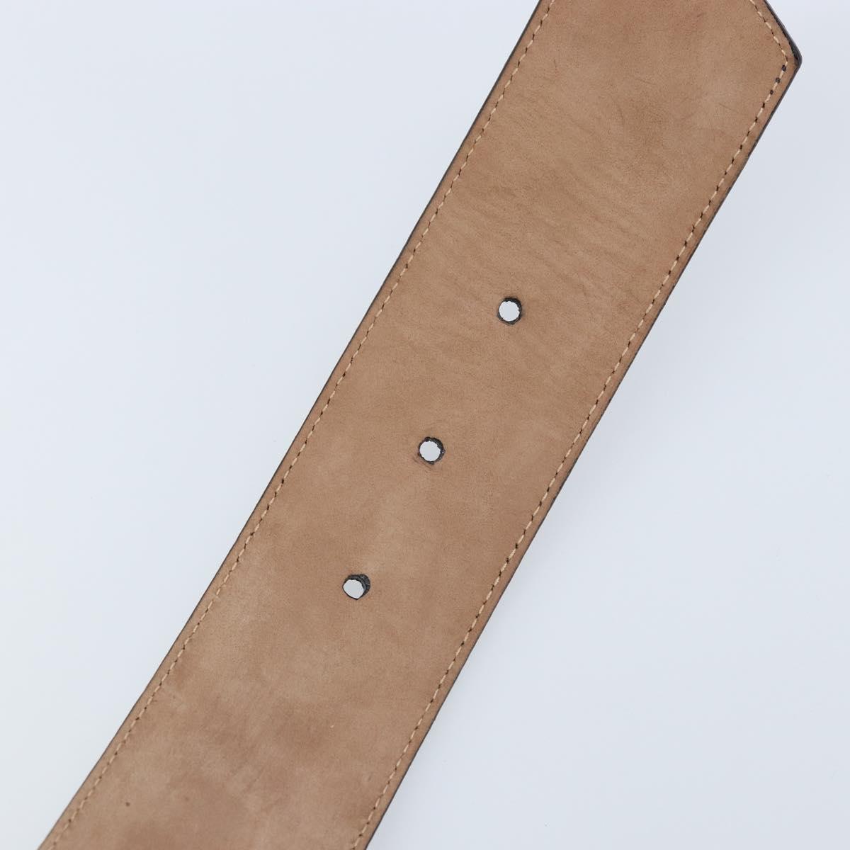 Christian Dior Belt Leather 29.5"" Navy Gold Auth 162585