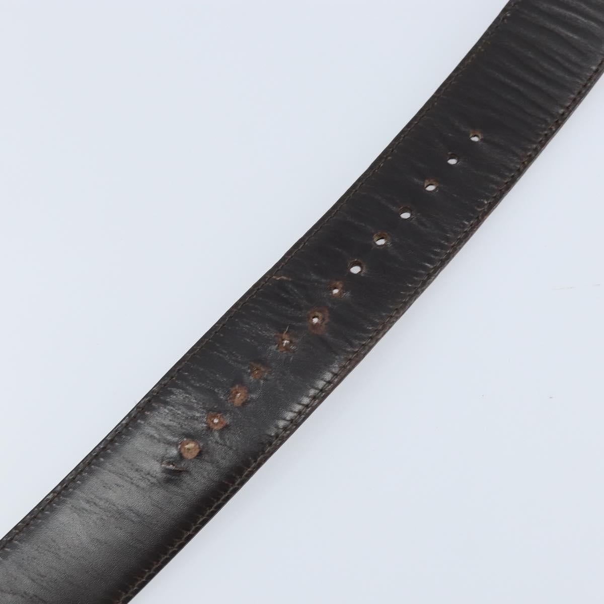 GUCCI GG Canvas Guccissima Belt Leather 45.3"" Black 114984 Auth 162586