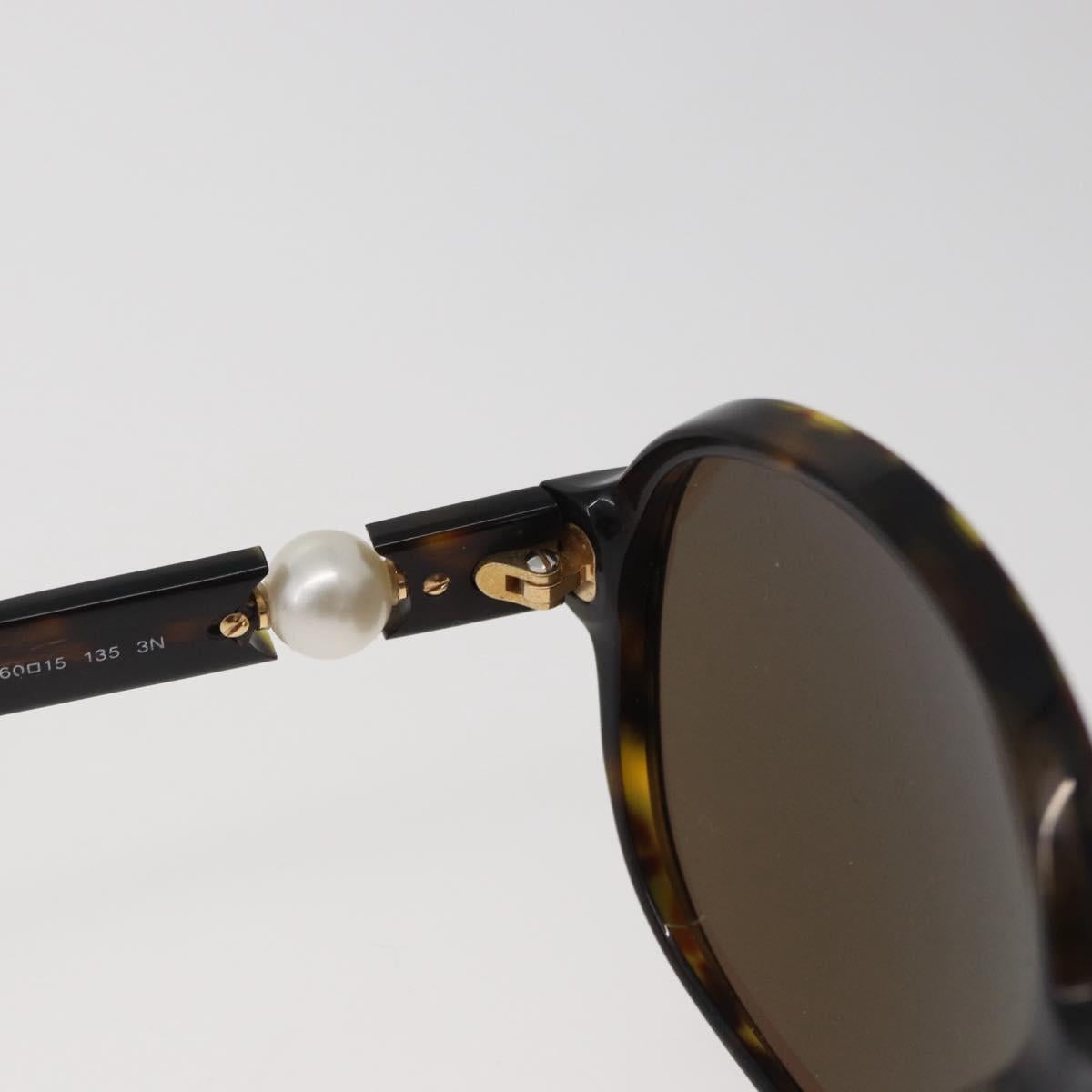 CHANEL Tortoise Sunglasses plastic Brown CC Auth 162588