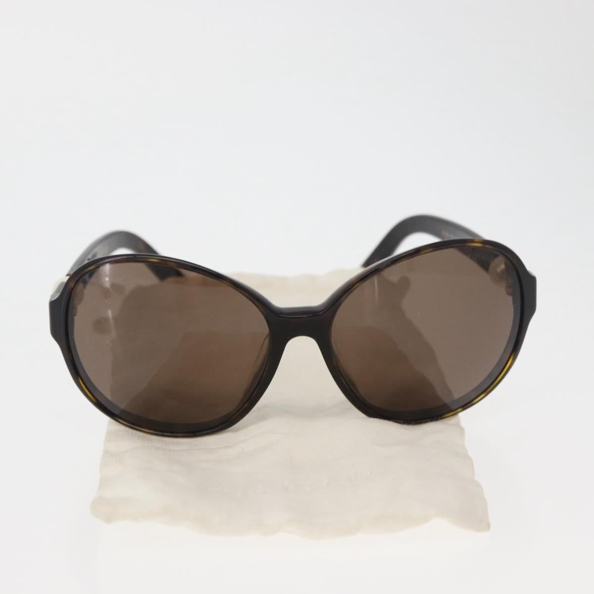 CHANEL Tortoise Sunglasses plastic Brown CC Auth 162588