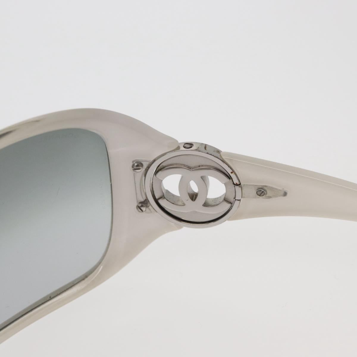 CHANEL Sunglasses plastic White CC Auth 162589