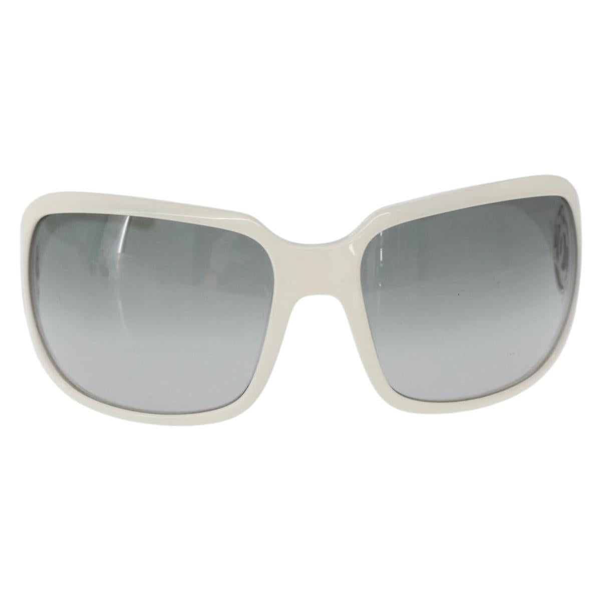 CHANEL Sunglasses plastic White CC Auth 162589
