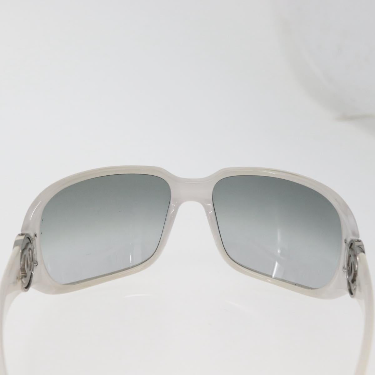 CHANEL Sunglasses plastic White CC Auth 162589