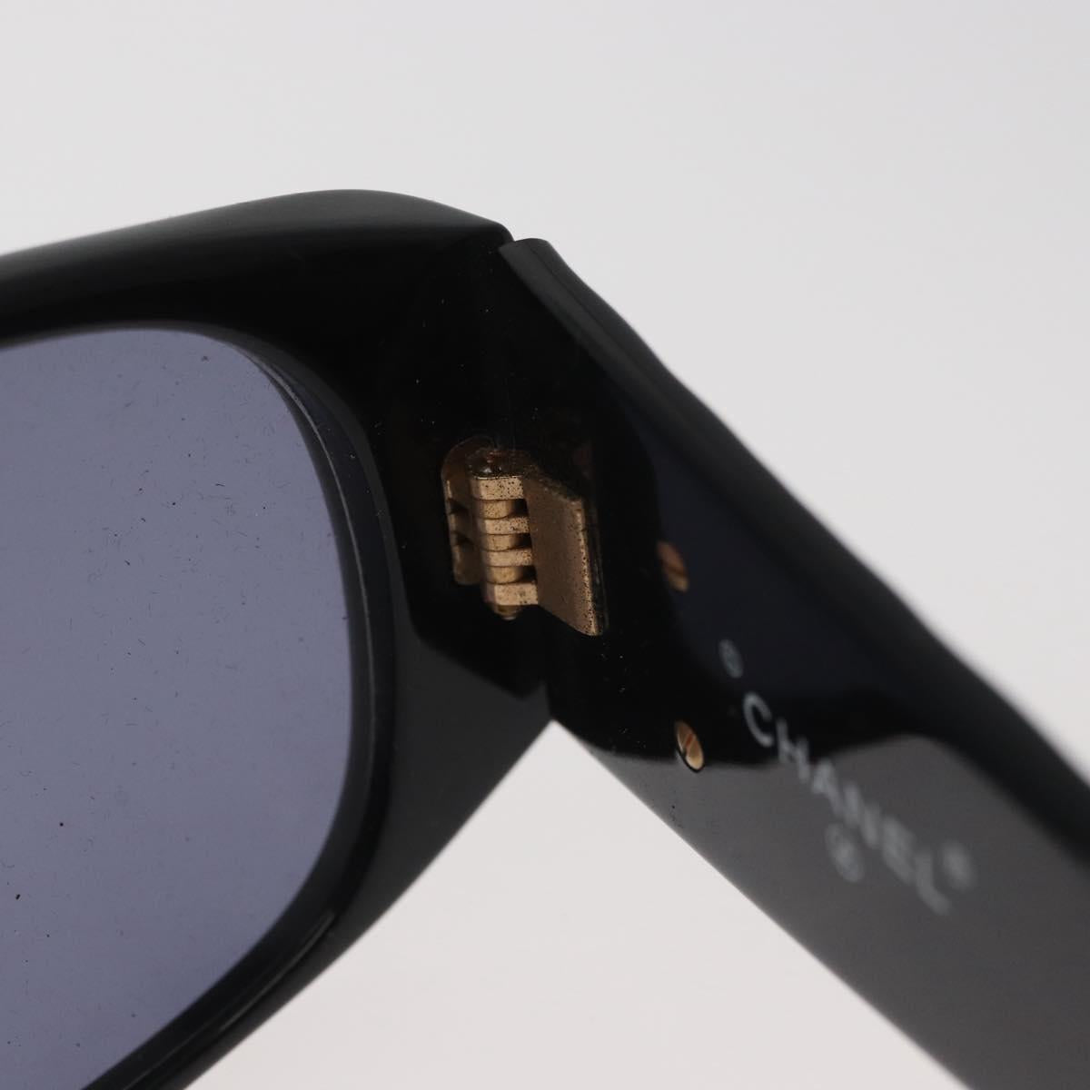 CHANEL Sunglasses plastic Black CC Auth 162592