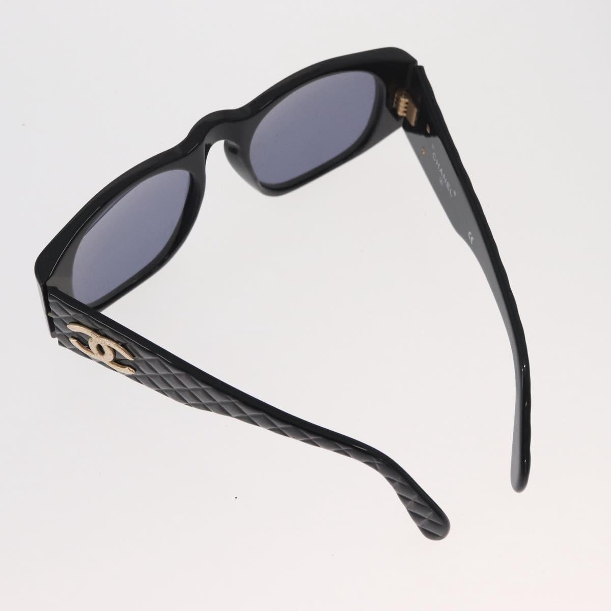 CHANEL Sunglasses plastic Black CC Auth 162592