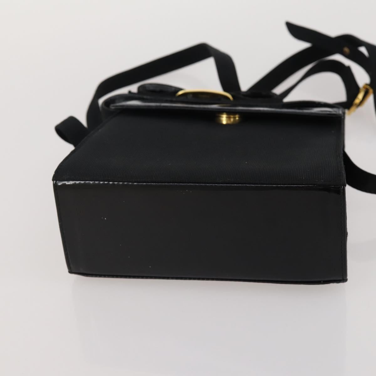 Salvatore Ferragamo Hand Bag Patent leather 3 Set White Black Navy Auth 162600