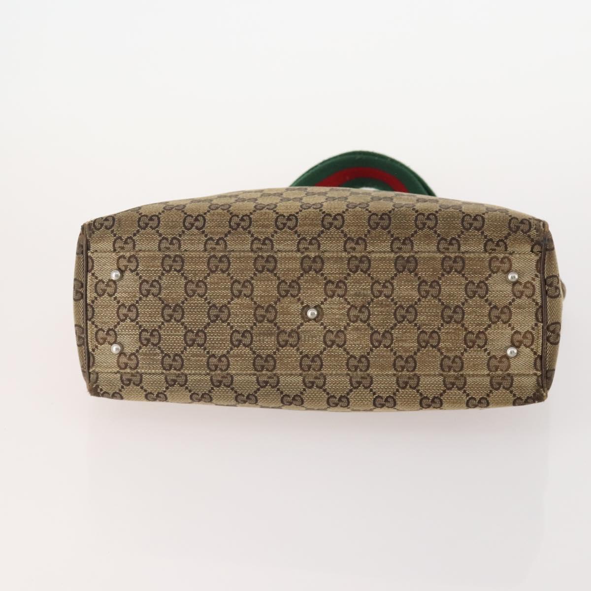 GUCCI GG Supreme Canvas Web Sherry Line Shoulder Bag PVC 3 Set Beige Auth 162605