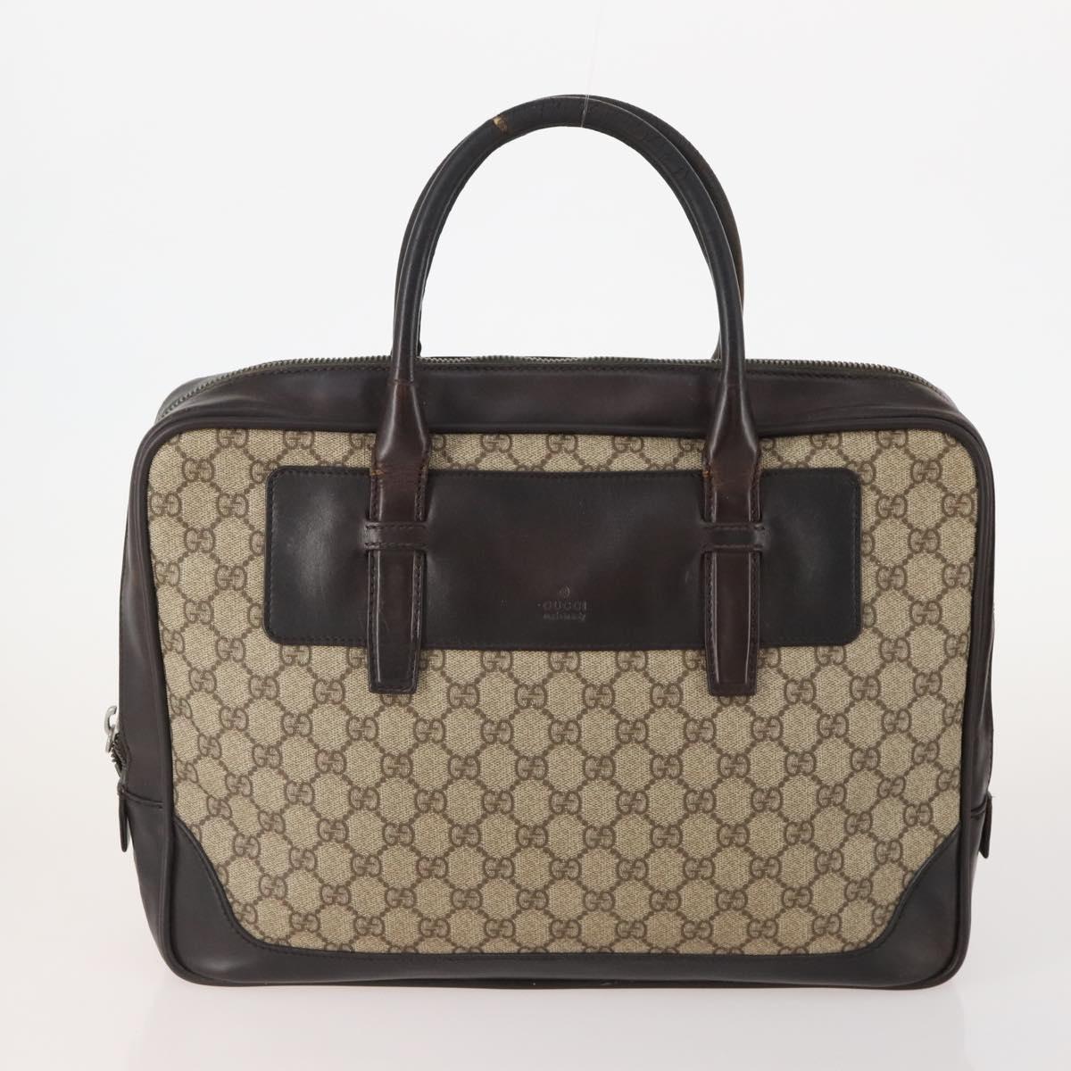 GUCCI GG Supreme Canvas Shoulder Bag PVC 3 Set Black Beige Auth 162606