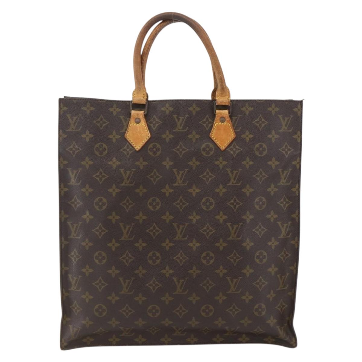 LOUIS VUITTON Monogram Sac Plat Hand Bag M51140 LV Auth 162680