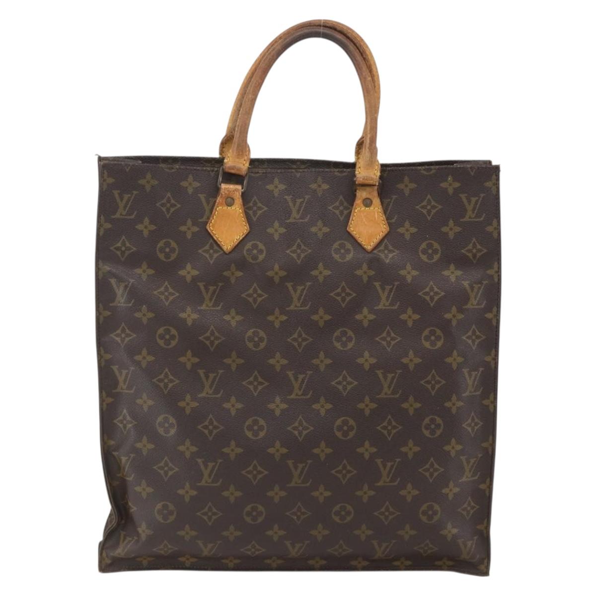 LOUIS VUITTON Monogram Sac Plat Hand Bag M51140 LV Auth 162680