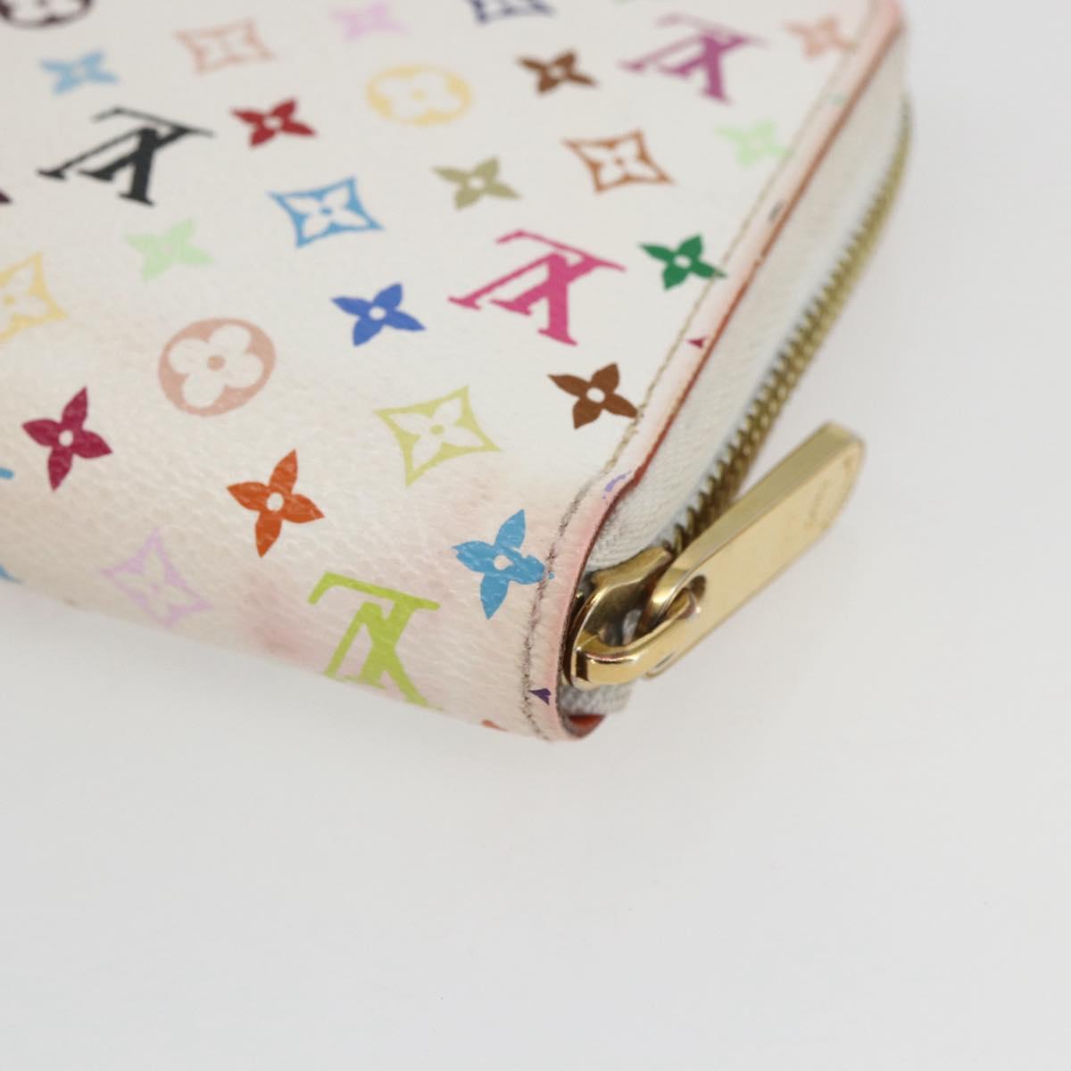 LOUIS VUITTON Monogram Multicolor Zippy Wallet White M60241 LV Auth 162714