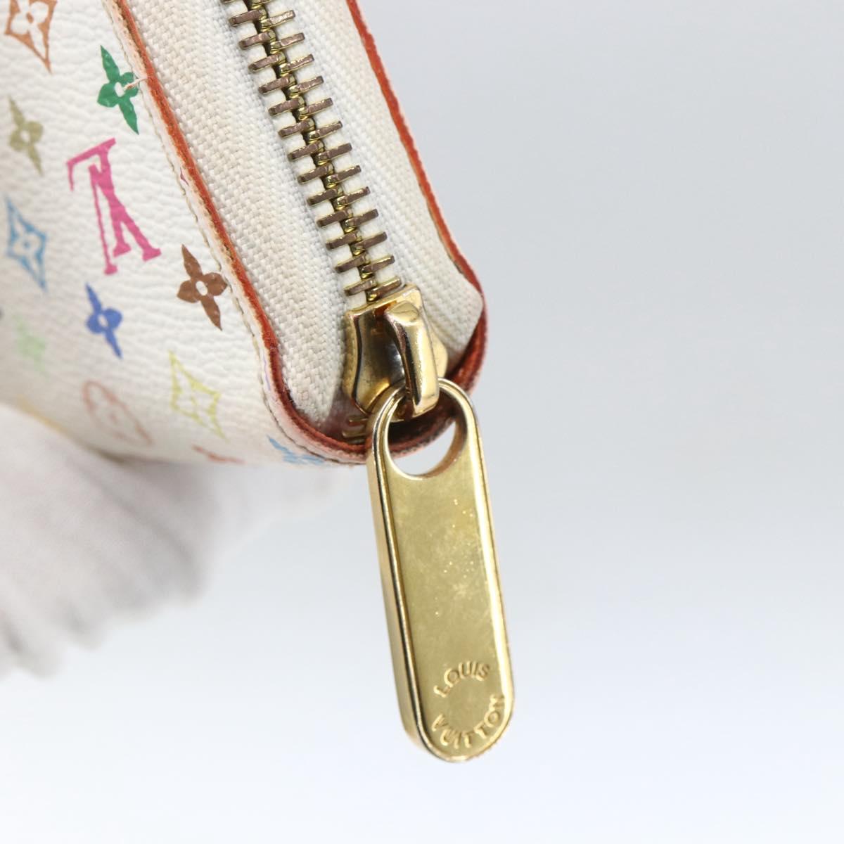 LOUIS VUITTON Monogram Multicolor Zippy Wallet White M60241 LV Auth 162714