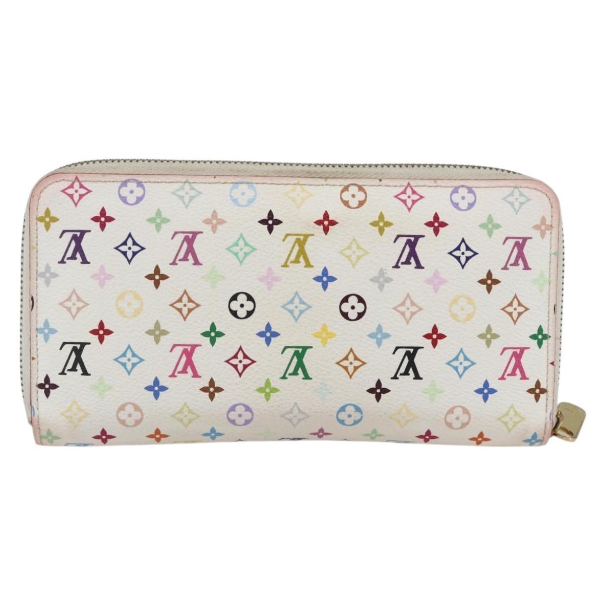 LOUIS VUITTON Monogram Multicolor Zippy Wallet White M60241 LV Auth 162714