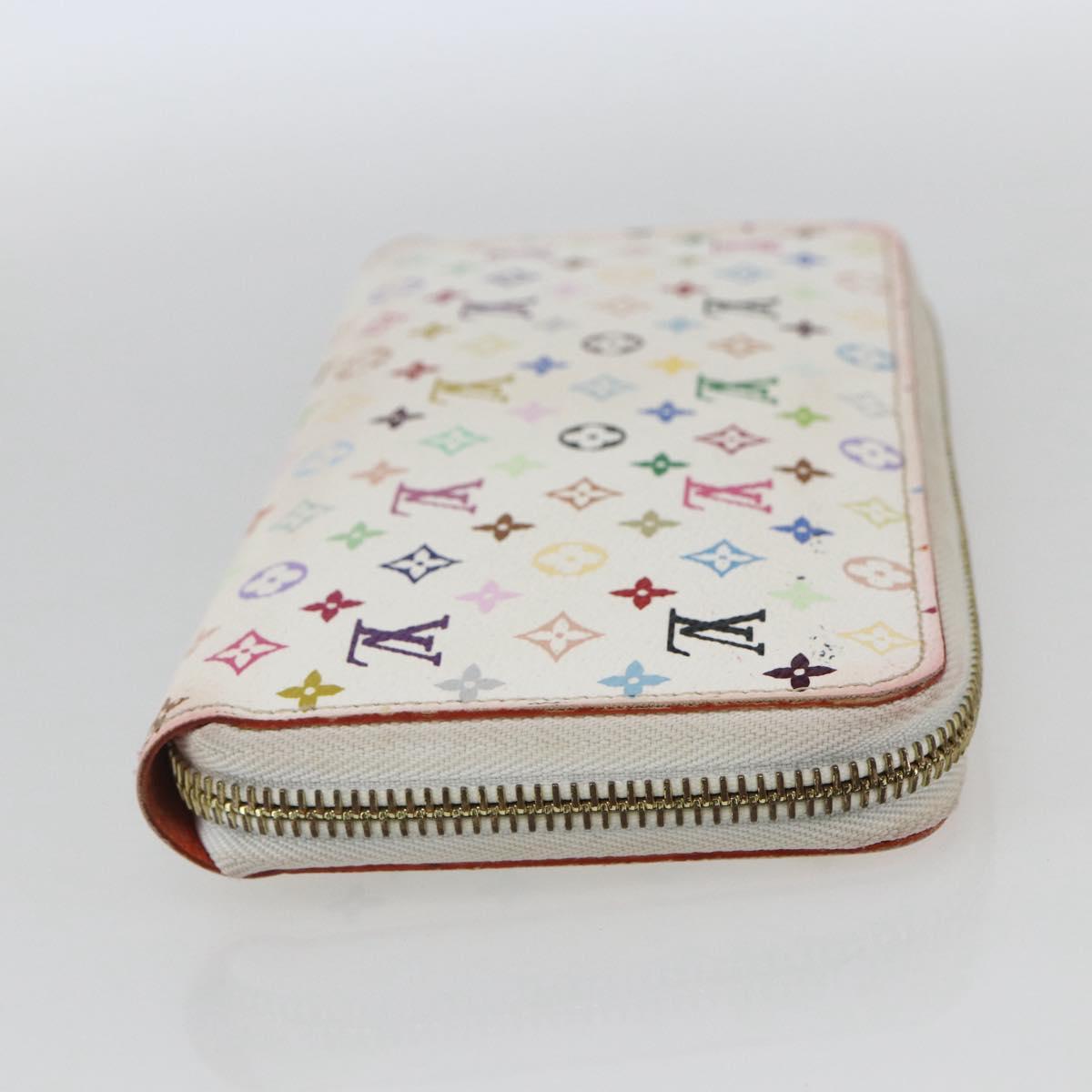 LOUIS VUITTON Monogram Multicolor Zippy Wallet White M60241 LV Auth 162714
