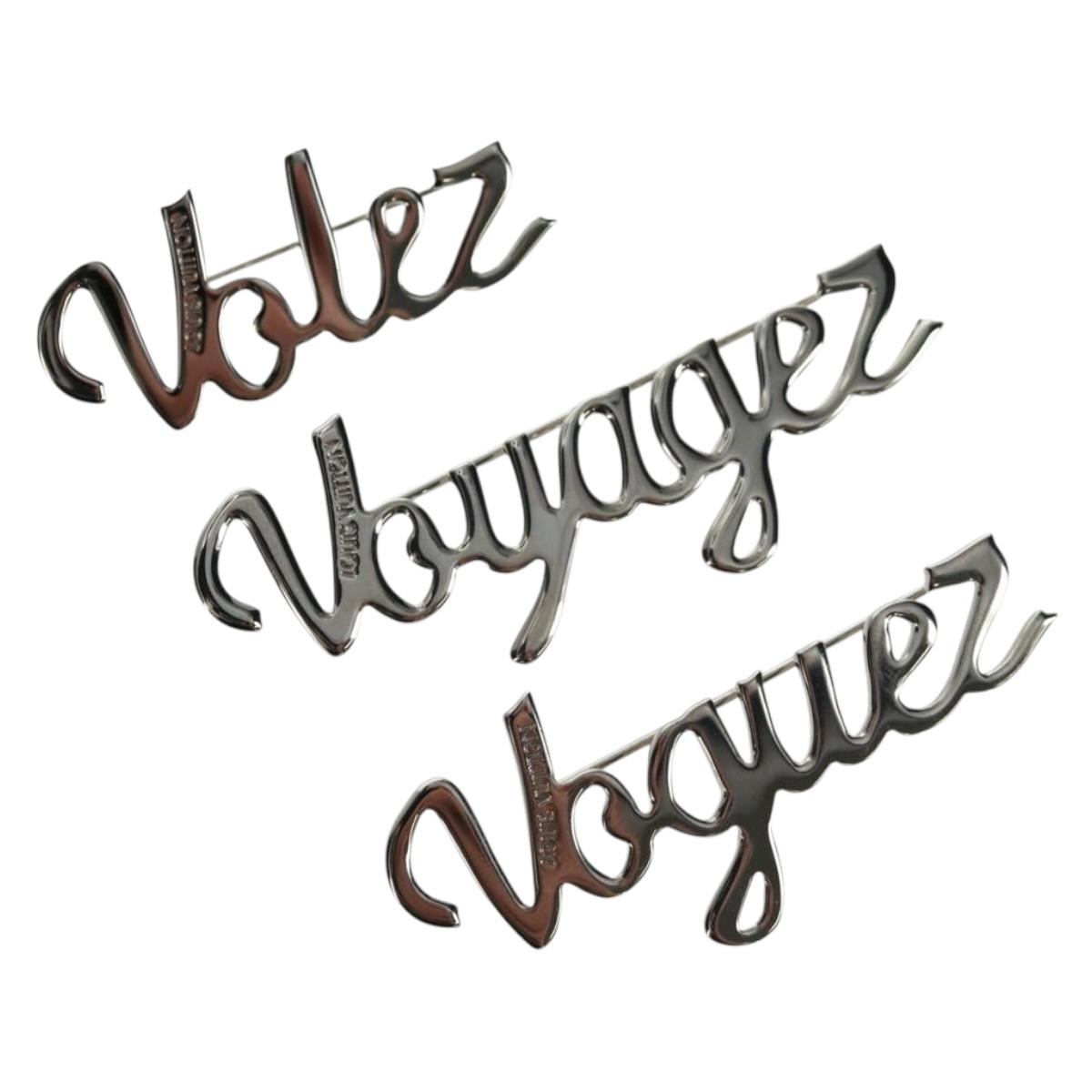 LOUIS VUITTON VolezVoguezVoyagez Brooch metal Silver M62507 LV Auth 162715M