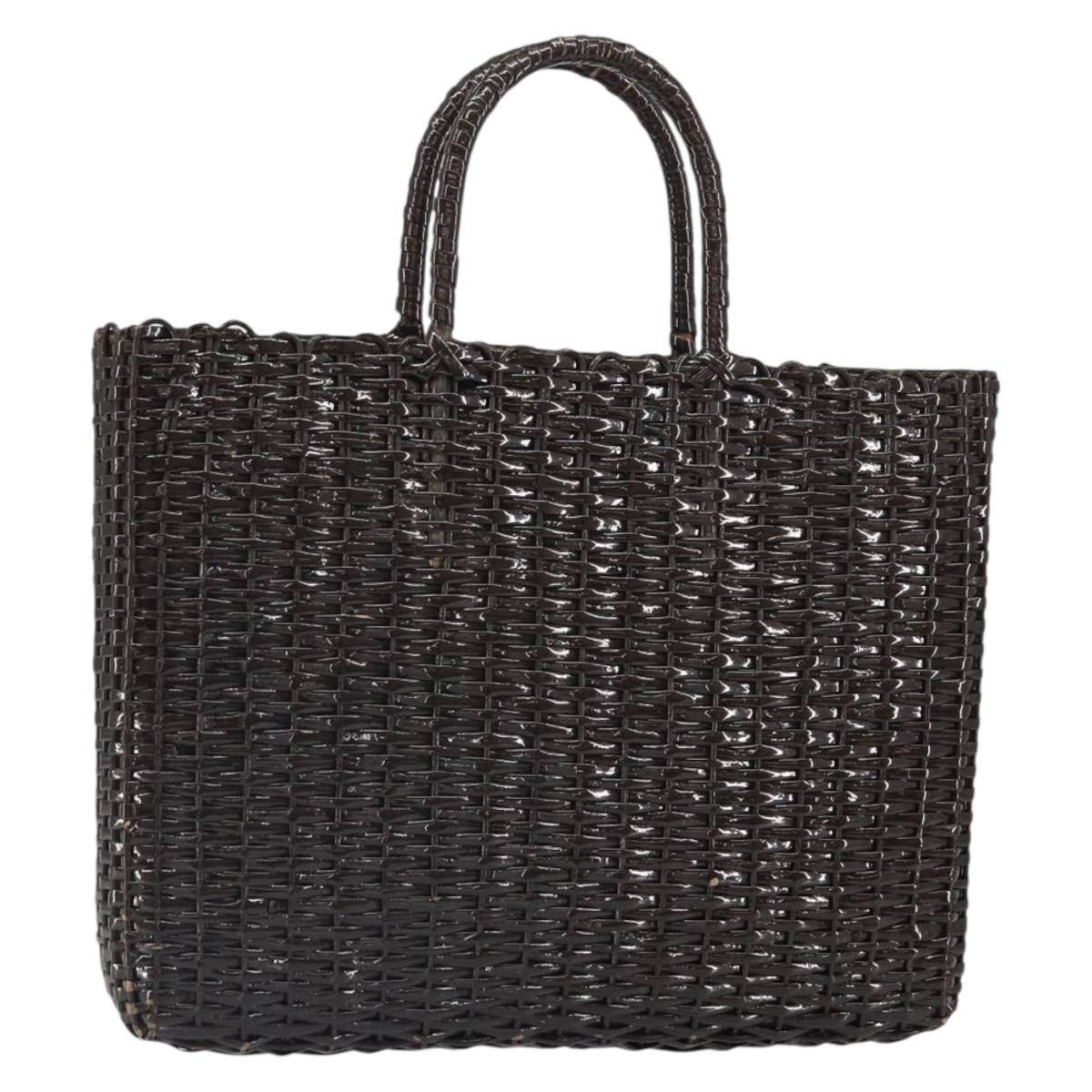 FENDI Hand Bag Raffia Brown Auth 162721