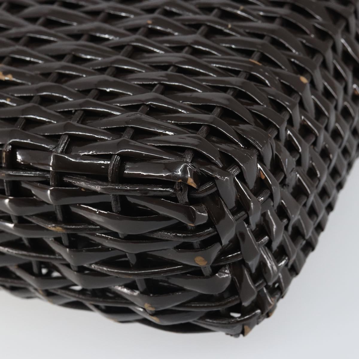FENDI Hand Bag Raffia Brown Auth 162721