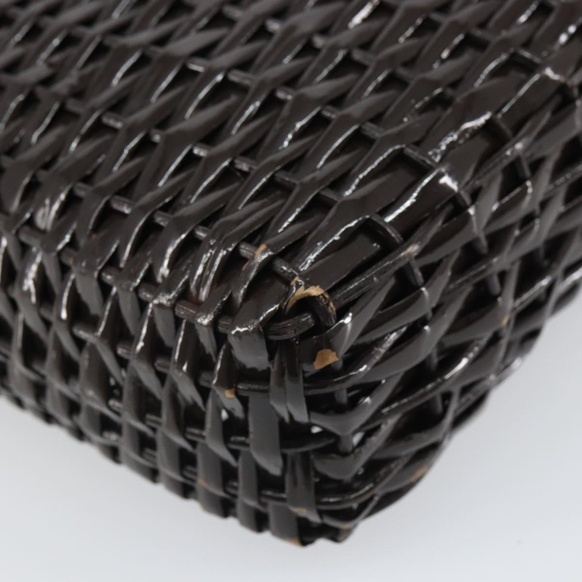 FENDI Hand Bag Raffia Brown Auth 162721