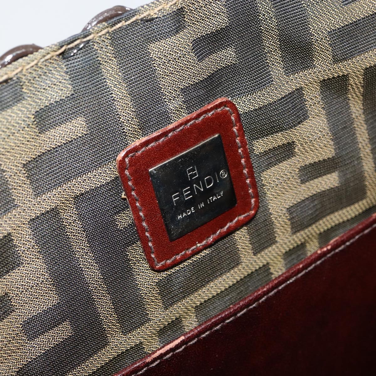 FENDI Hand Bag Raffia Brown Auth 162721