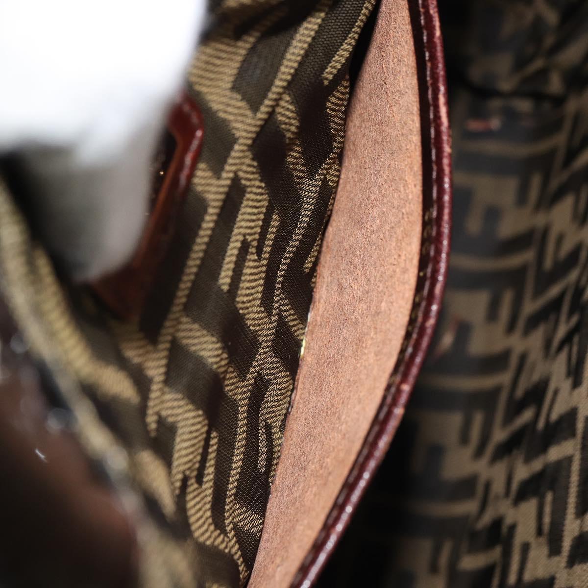 FENDI Hand Bag Raffia Brown Auth 162721