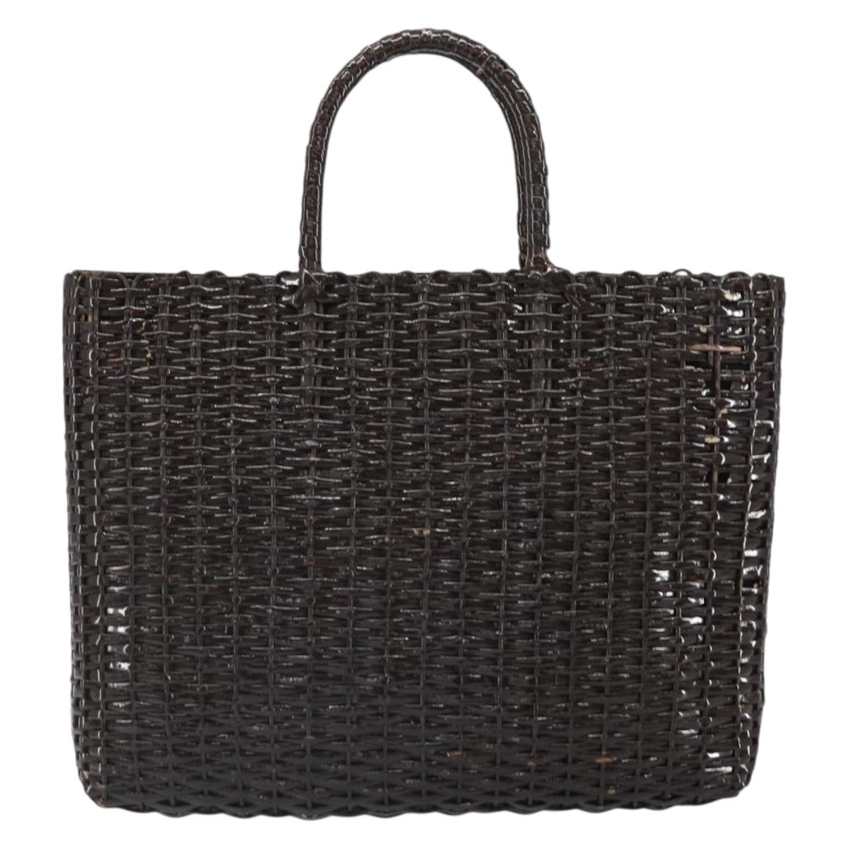 FENDI Hand Bag Raffia Brown Auth 162721