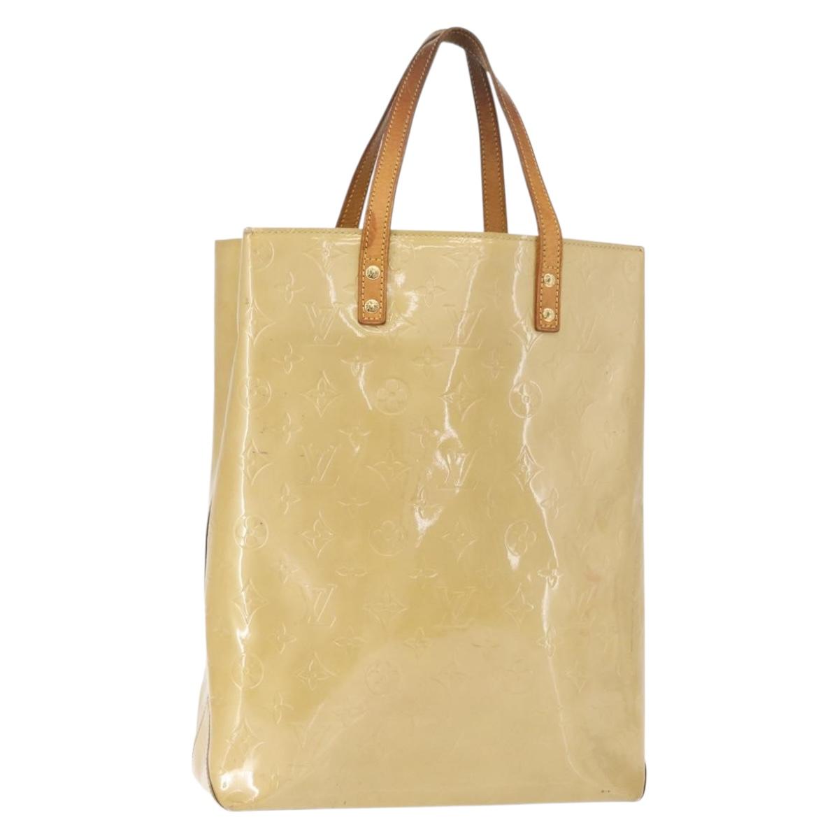 LOUIS VUITTON Monogram Vernis Reade MM Hand Bag Beige M91141 LV Auth 162727