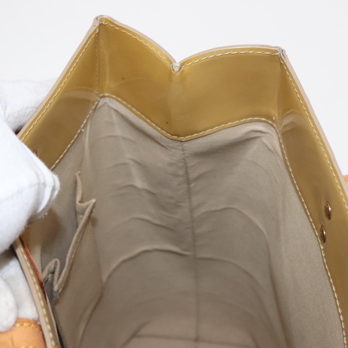 LOUIS VUITTON Monogram Vernis Reade MM Hand Bag Beige M91141 LV Auth 162727