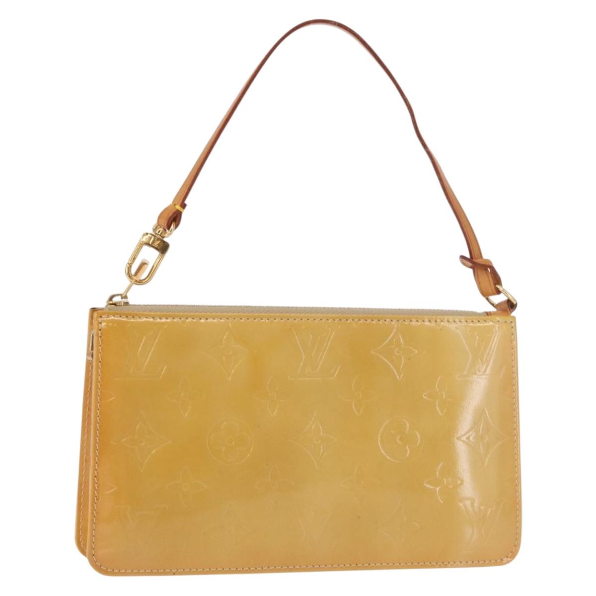 LOUIS VUITTON Monogram Vernis Lexington Accessory Pouch Beige M91010 Auth 162728