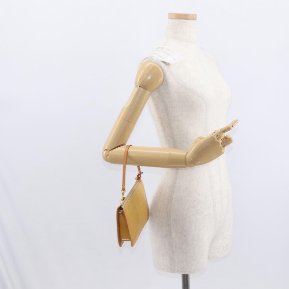 LOUIS VUITTON Monogram Vernis Lexington Accessory Pouch Beige M91010 Auth 162728