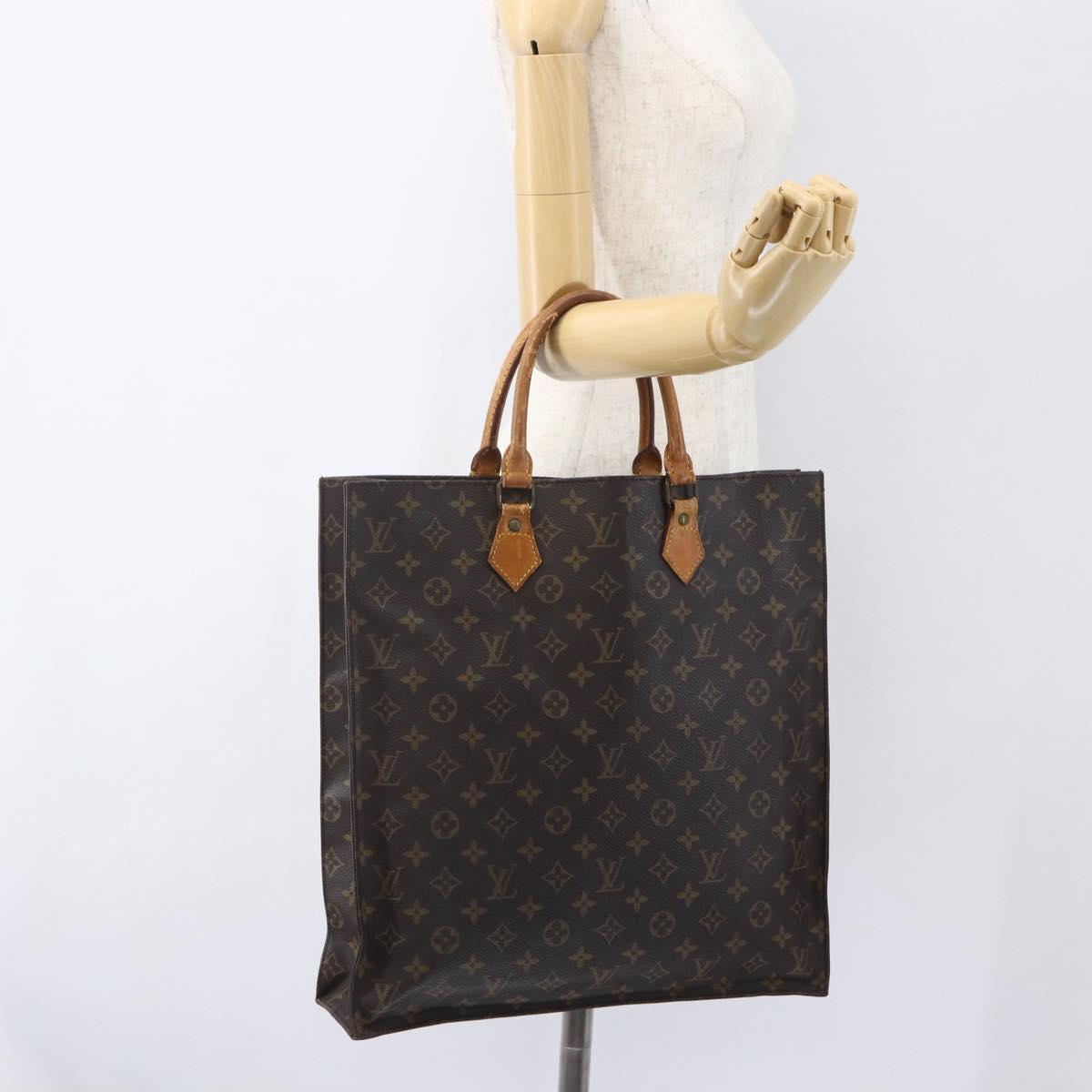 LOUIS VUITTON Monogram Sac Plat Hand Bag M51140 LV Auth 162736