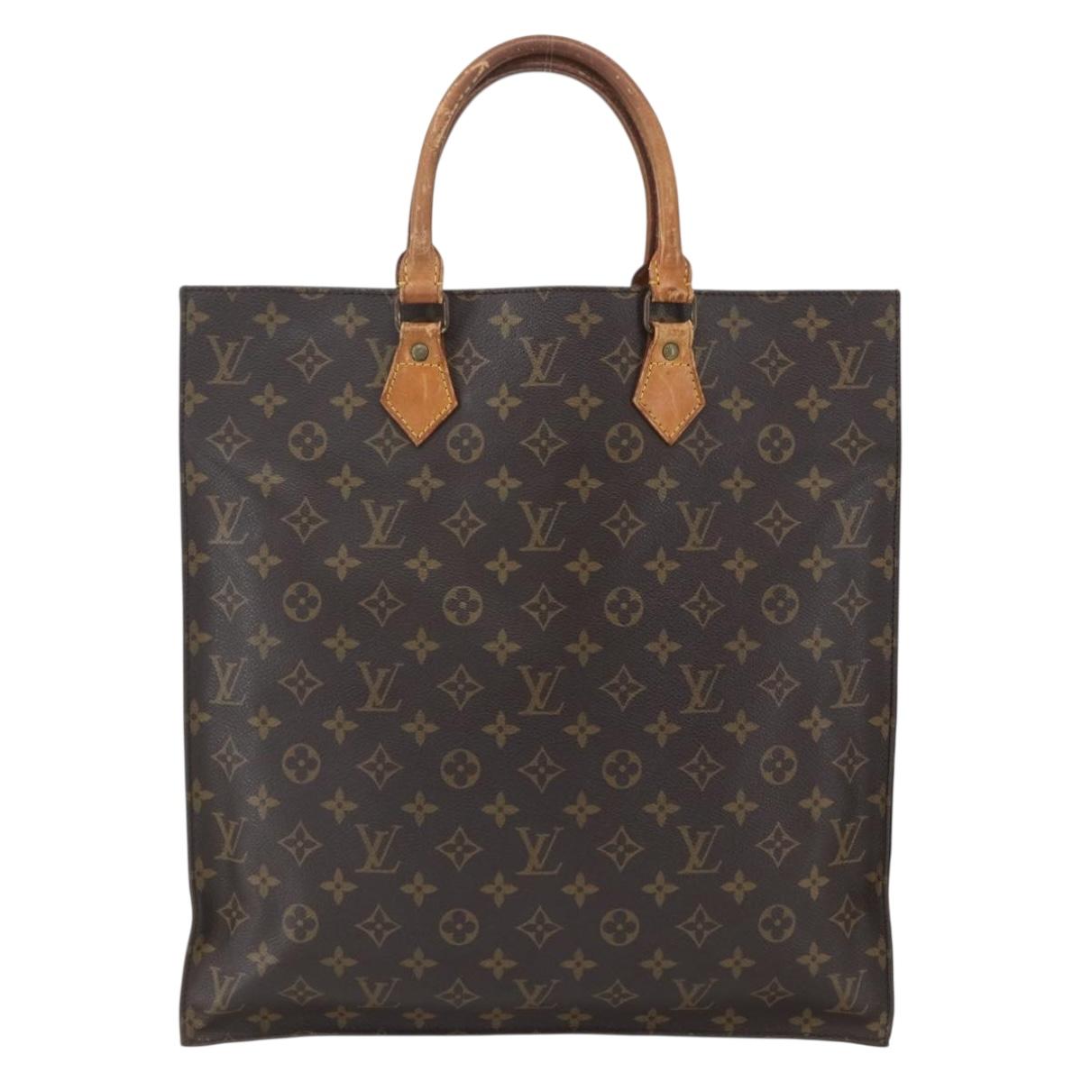 LOUIS VUITTON Monogram Sac Plat Hand Bag M51140 LV Auth 162736
