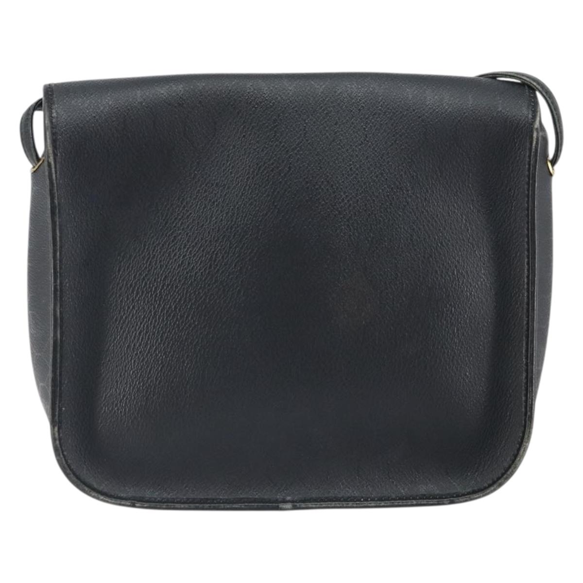 Christian Dior Honeycomb Canvas Shoulder Bag PVC Black Gold Auth 162746