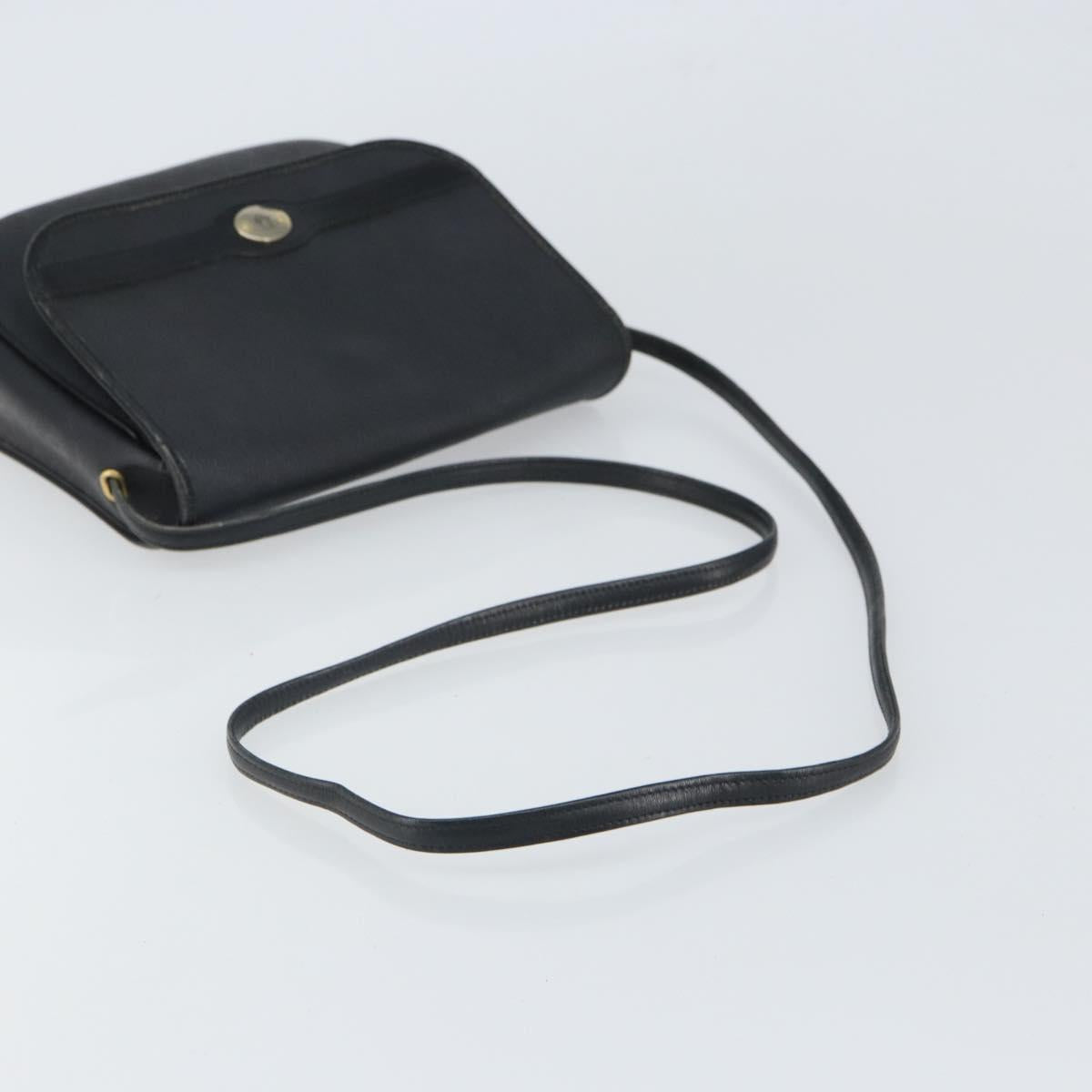 Christian Dior Honeycomb Canvas Shoulder Bag PVC Black Gold Auth 162746