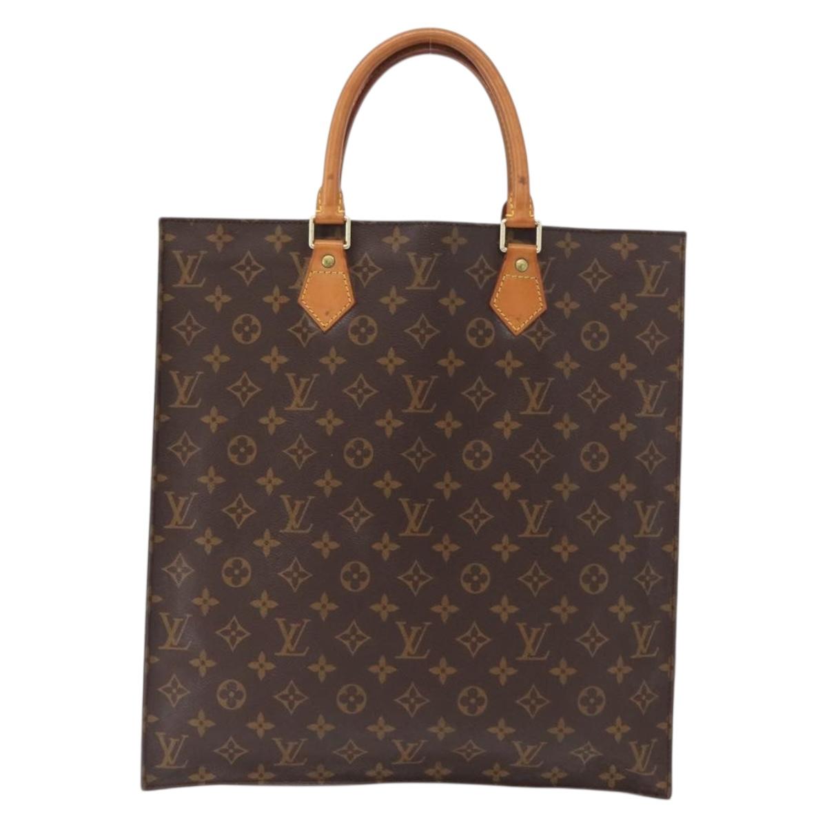 LOUIS VUITTON Monogram Sac Plat Hand Bag M51140 LV Auth 162756