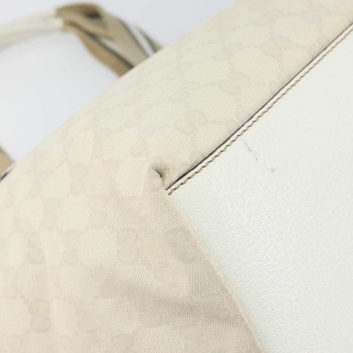 GUCCI GG Canvas Tote Bag White Gold 131230 Auth 162761