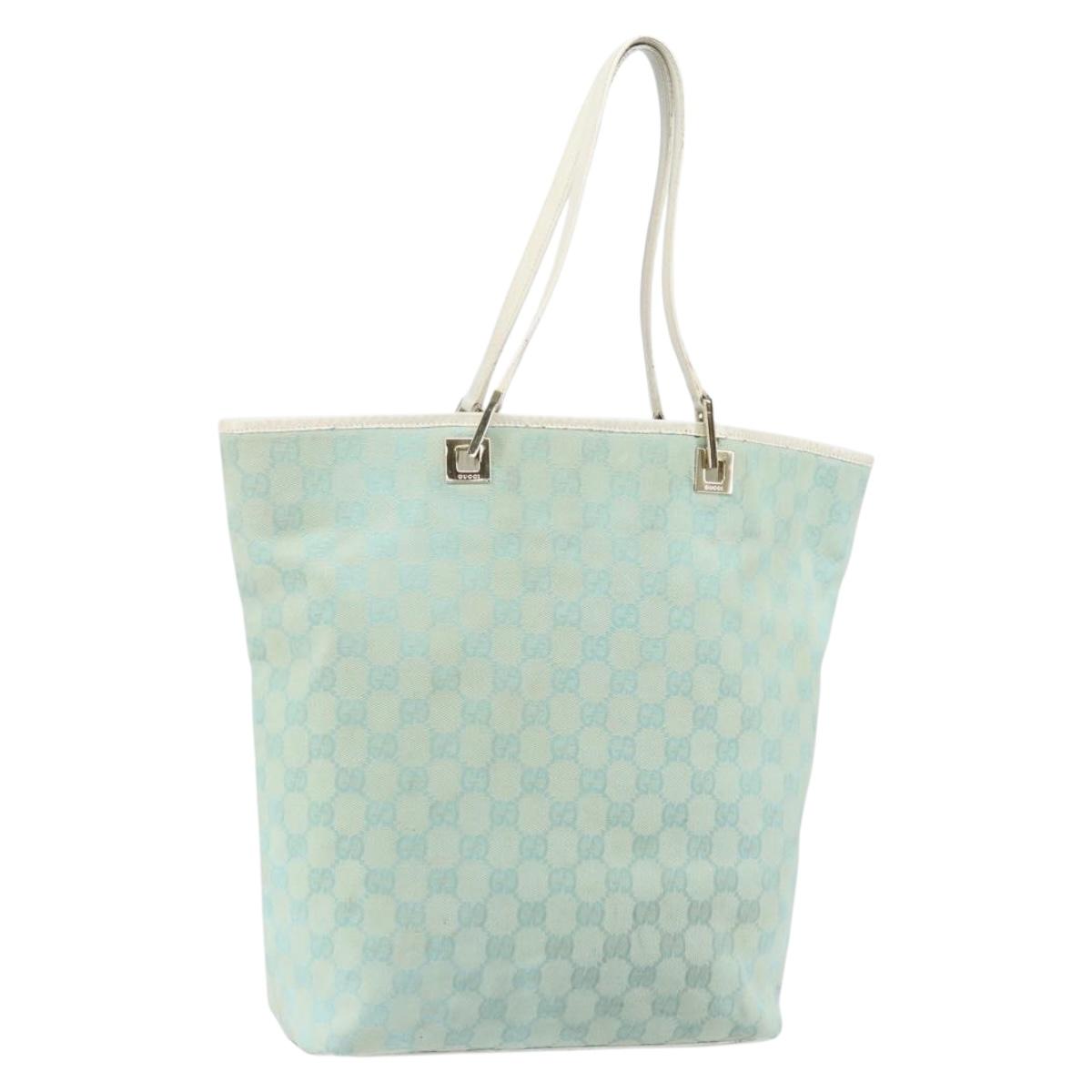GUCCI GG Canvas Tote Bag Peppermint Gold 002 1098 3444 Auth 162762