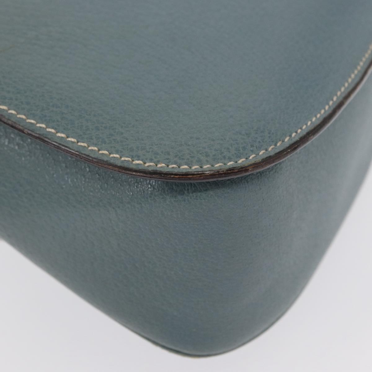 GUCCI Shoulder Bag Leather Blue Gold 001 406 1339 Auth 162763